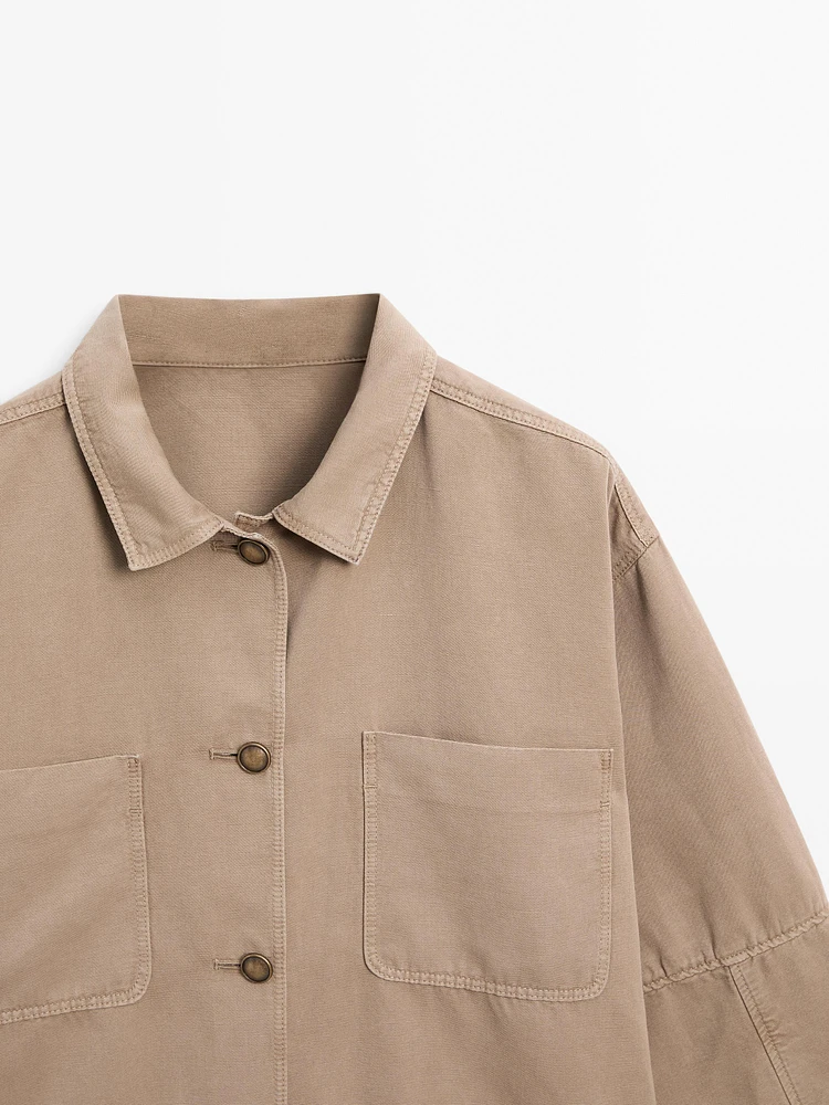 Veste avec poches coton fantaisie