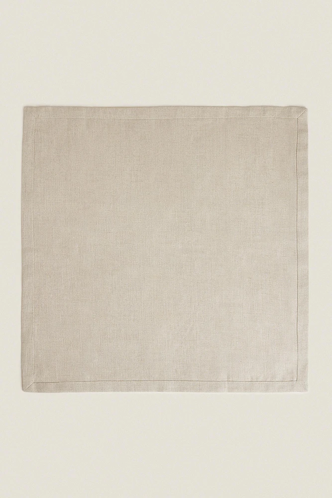LOT SERVIETTES LIN COULEUR UNIE (LOT DE 2)