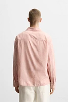 CHECKED COTTON-VISCOSE SHIRT