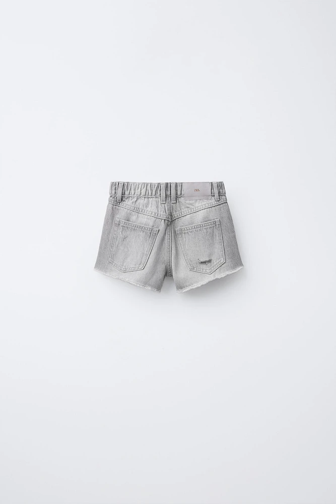 RIPPED DENIM SHORTS
