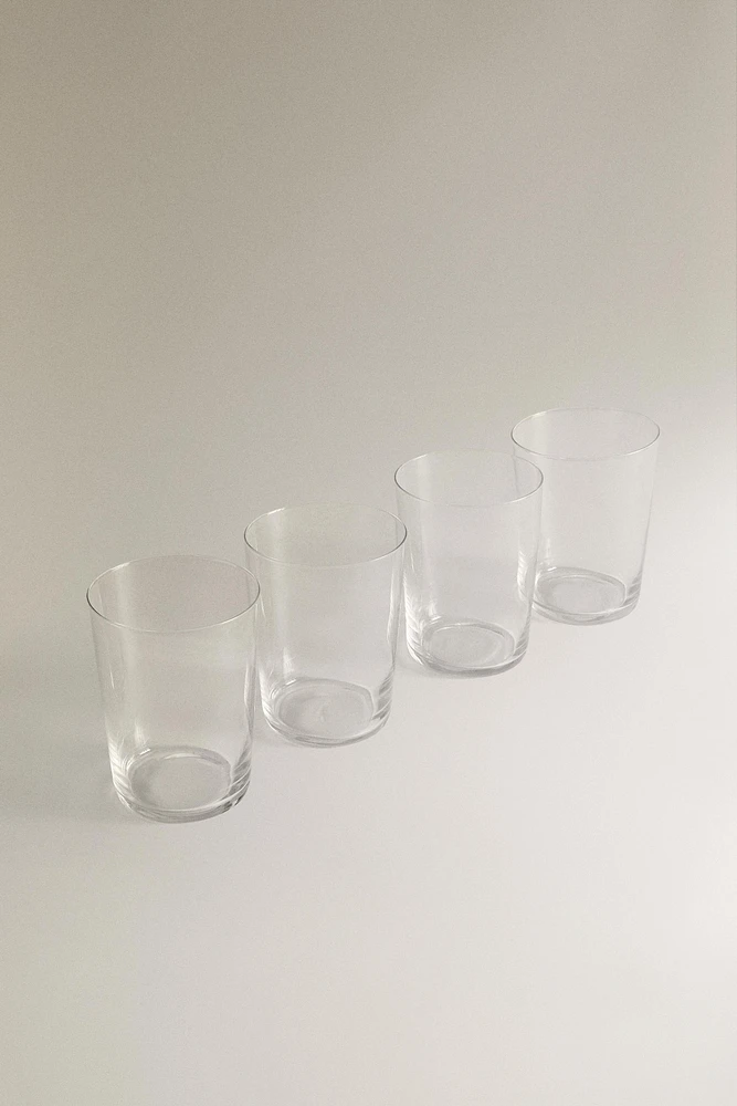 SET OF TALL GLASS TUMBLERS (SET OF 4
