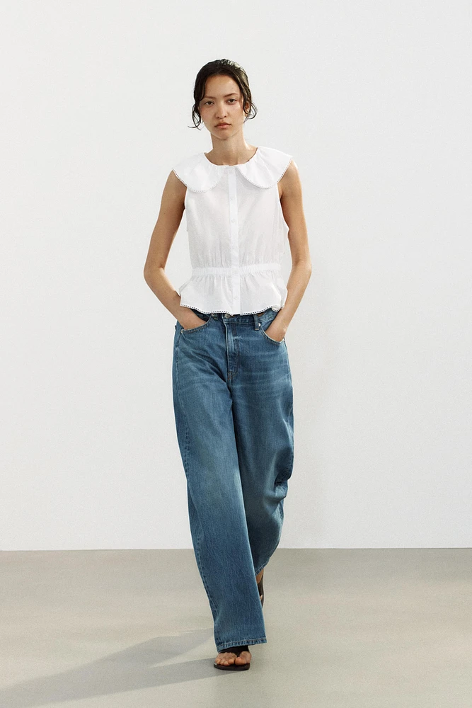 PETER PAN COLLAR POPLIN TOP