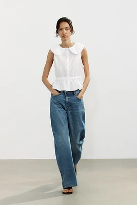 PETER PAN COLLAR POPLIN TOP