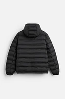 LIGHTWEIGHT HOODED PUFFER JACKET