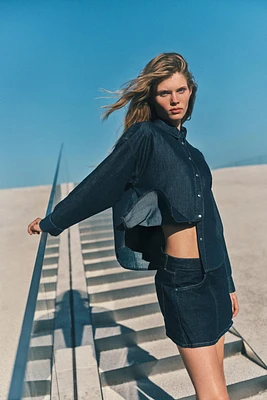 Z1975 JUPE-CULOTTE CROISÉE EN JEAN