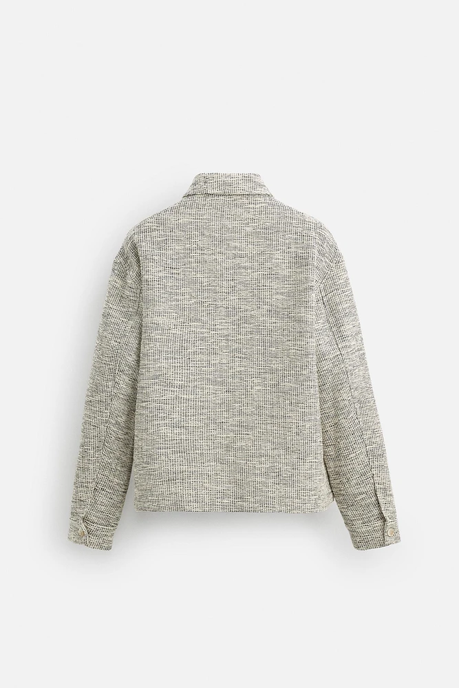 STRUCTURED CONTRAST OVERSHIRT