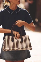 STRIPED CANVAS SHOPPER