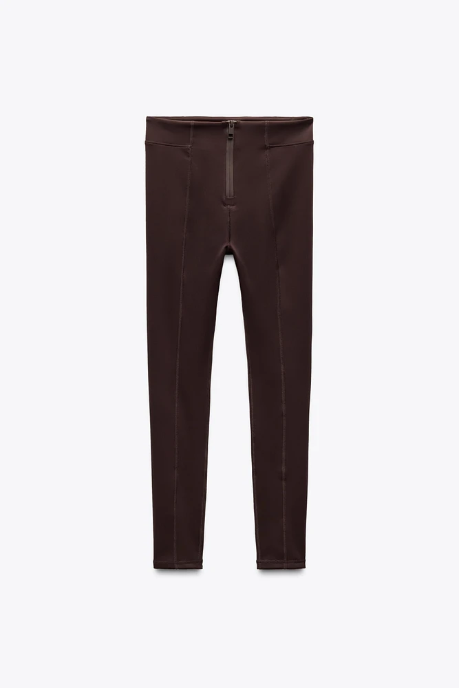 HEAT-SEALED ZIPPER LEGGINGS ZW COLLECTION