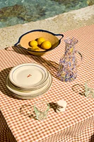 MATCHING LINEN TABLECLOTH WITH A GINGHAM DESIGN