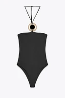 CIRCULAR DETAIL BANDEAU SWIMSUIT
