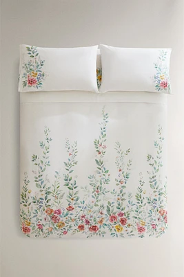 HOUSSE DE COUETTE COTON IMPRIMÉ FLEUR