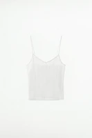 LACE TRIM POINTELLE TOP