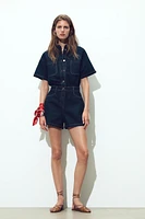 Z1975 SHORT SLEEVE DENIM JUMPSUIT