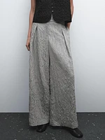 Striped voluminous fabric trousers