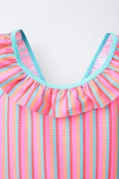 2-6 YEARS/ MULTICOLOR STRIPED SWIMSUIT