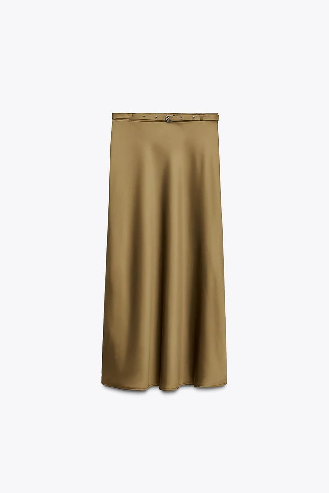 JUPE MI-LONGUE À CEINTURE