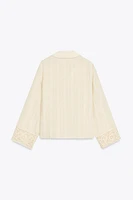 GUIPURE LACE SLEEVE SHIRT