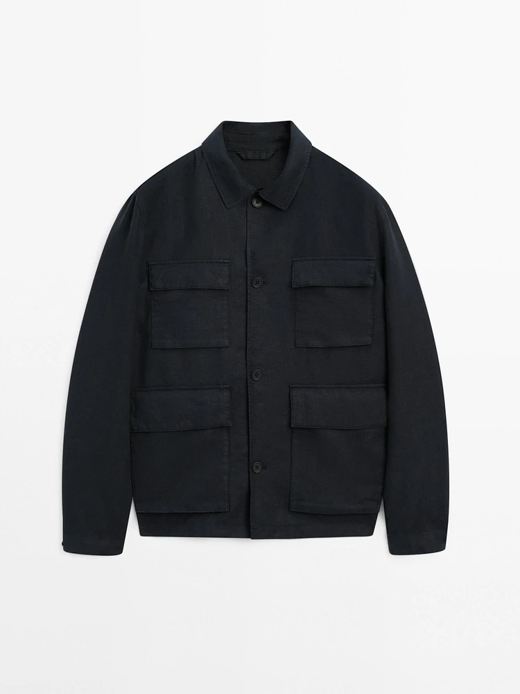 100% linen jacket with pockets