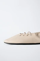 LACE-UP BALLET FLATS