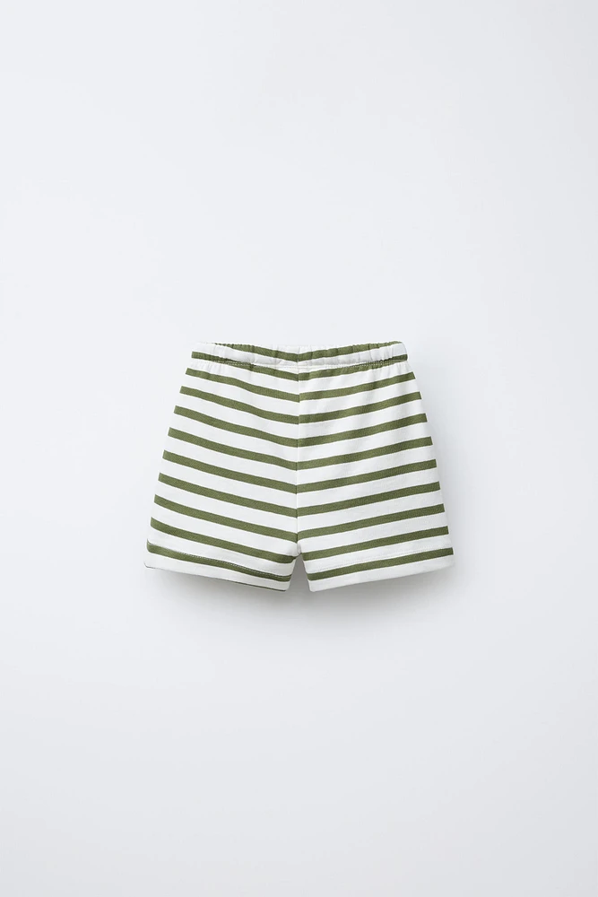 TWO-PACK STRAIGHT STRIPED AND SOLID SHORTS