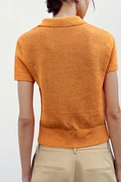 BASIC KNIT POLO TOP