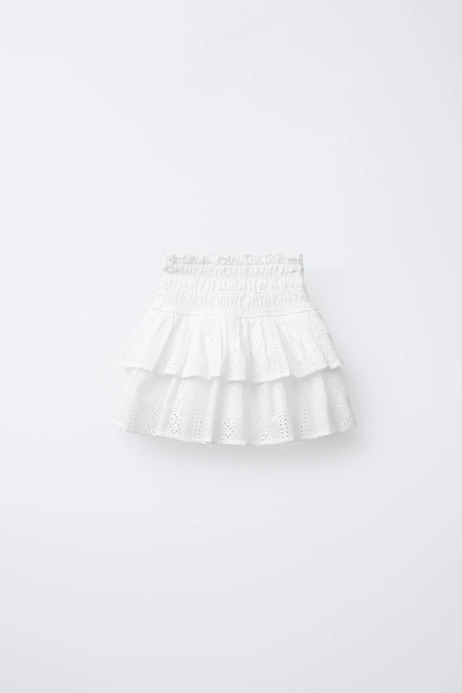 JUPE-SHORT SCHIFFLY À VOLANTS