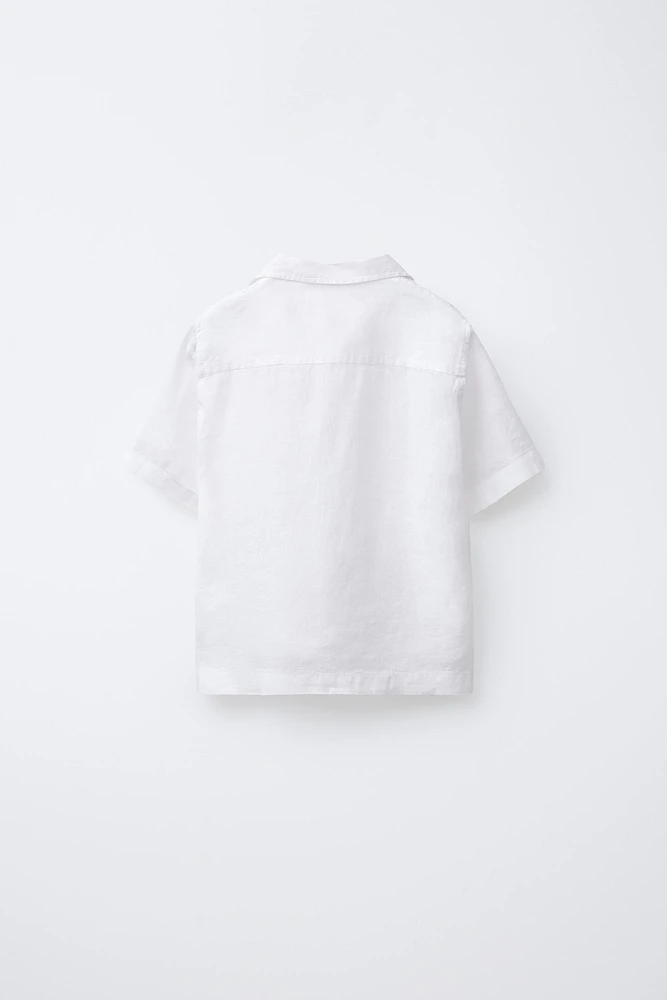 CHEMISE UNIE 100 % LIN