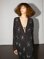 Robe midi fluide avec broderies