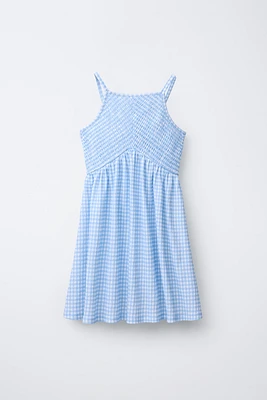 TEXTURED PLAID DRESS