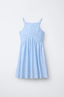 ROBE TEXTURÉE À CARREAUX