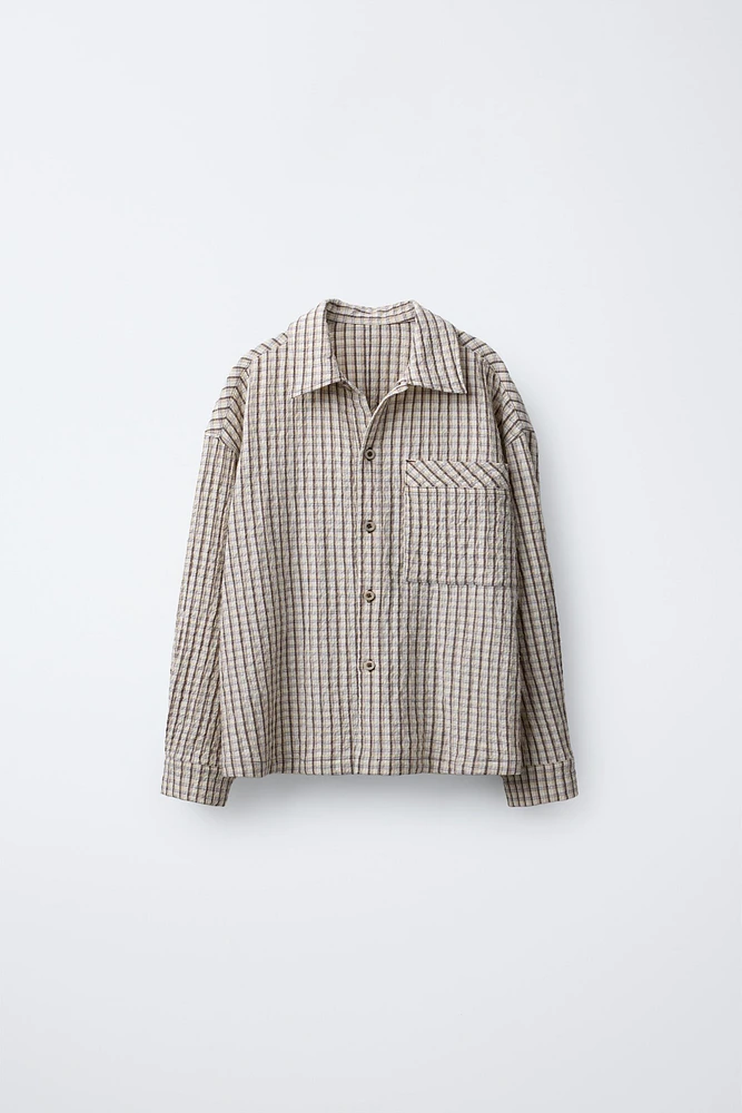 TEXTURED PLAID SHIRT