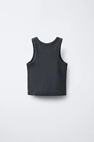 RIBBED WASHED EFFECT T-SHIRT
