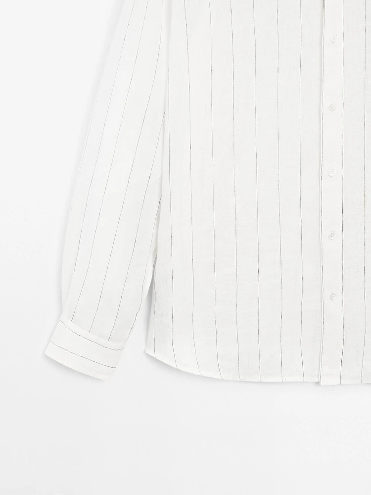 Chemise à rayures tennis 100 % lin