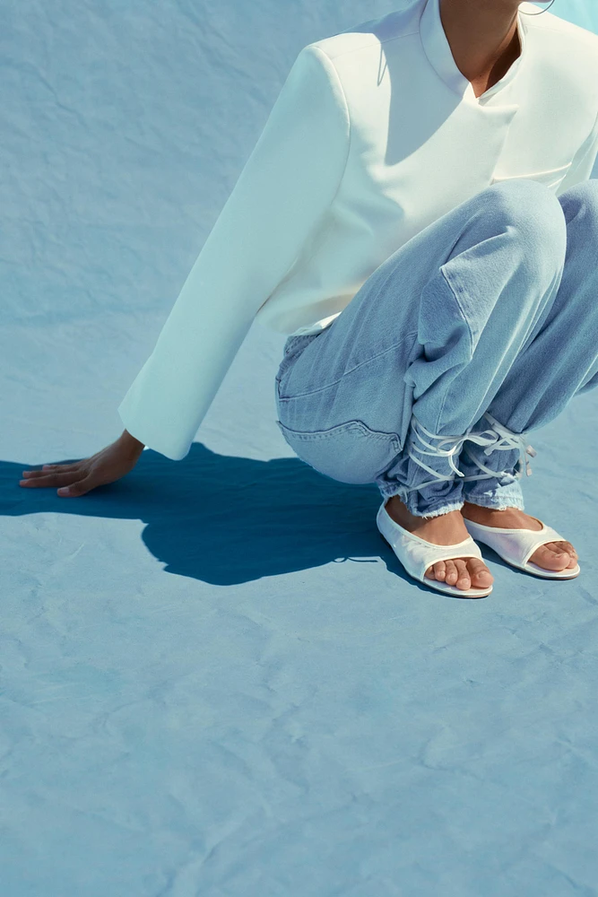 LIMITED EDITION OPEN TOE MESH FLAT SHOES