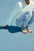 LIMITED EDITION OPEN TOE MESH FLAT SHOES