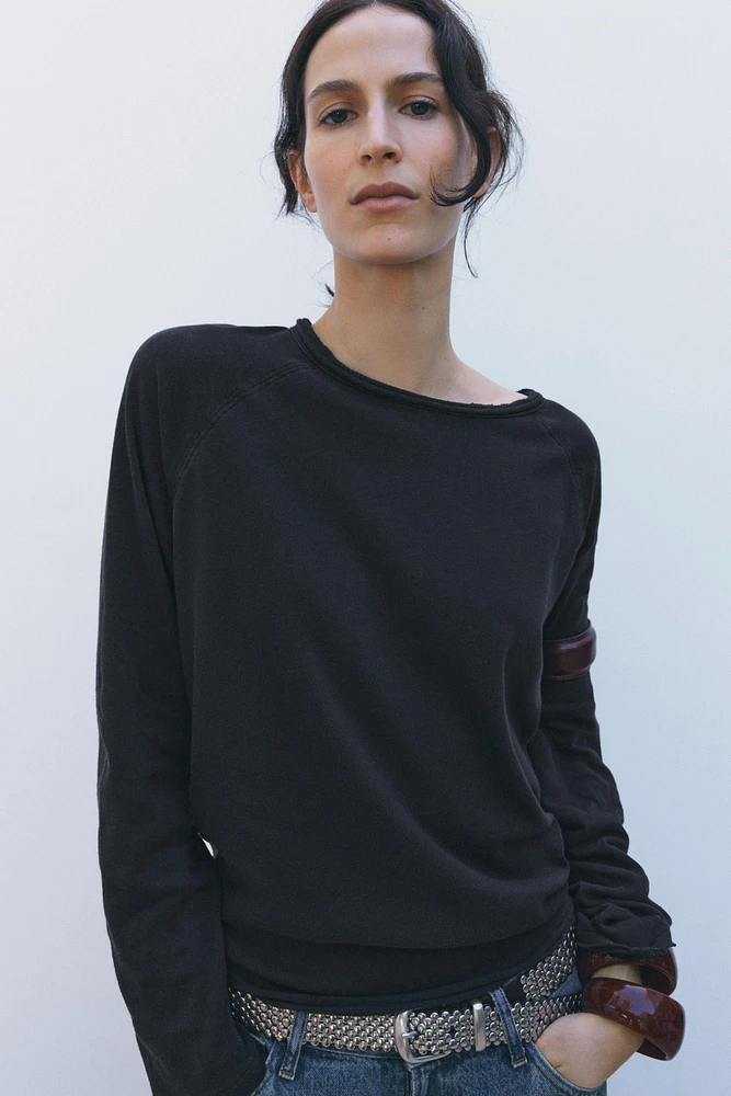 WASHED EFFECT SLUB COTTON SHIRT