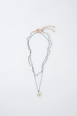 PACK OF TWO DAISY BEAD NECKLACES