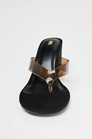 VINYL WEDGE SANDALS