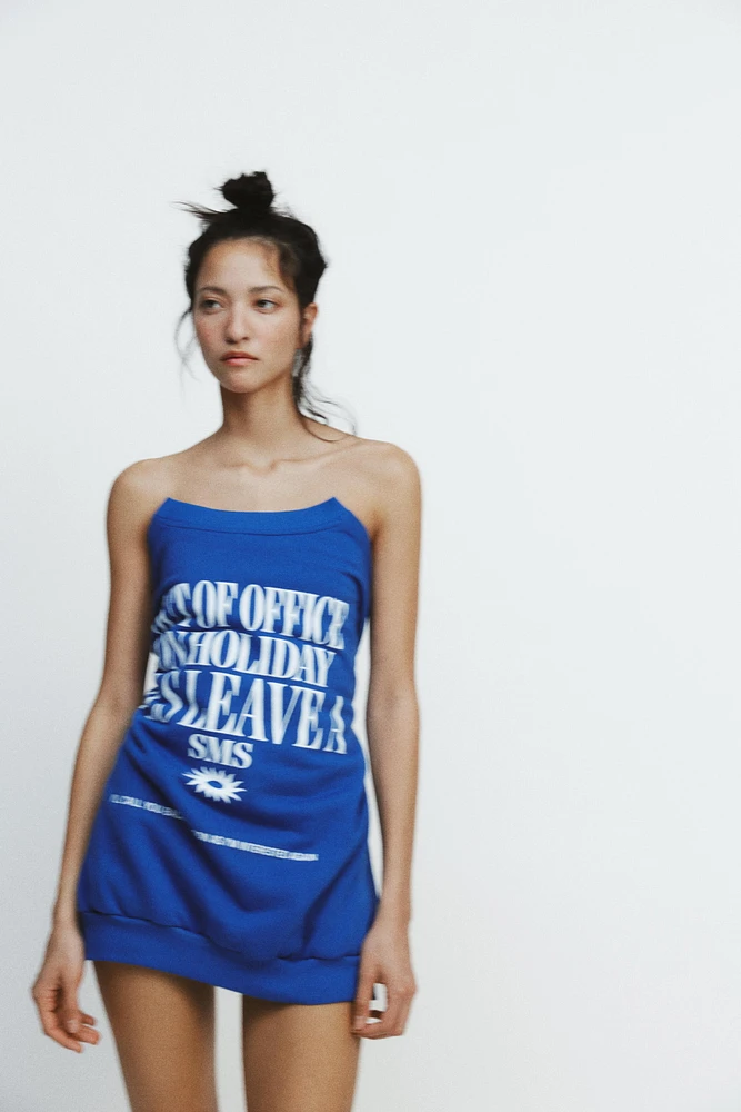 PRINTED SLOGAN SWEATSHIRT