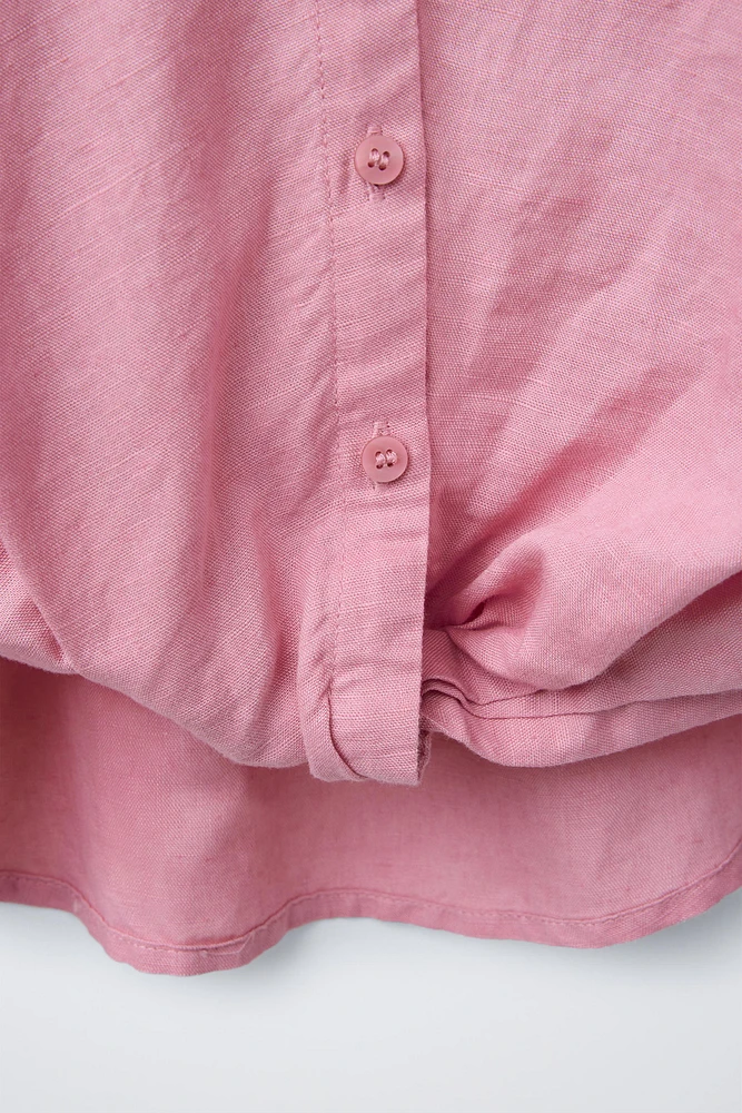 CHEMISE FRONCÉE AVEC LIN