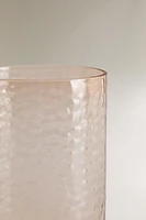 HAMMERED GLASS SOFT DRINK TUMBLER