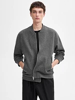 Double wool blend bomber jacket