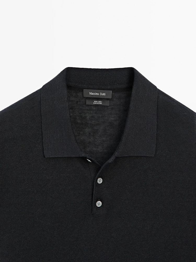 Polo en maille 100 % lin