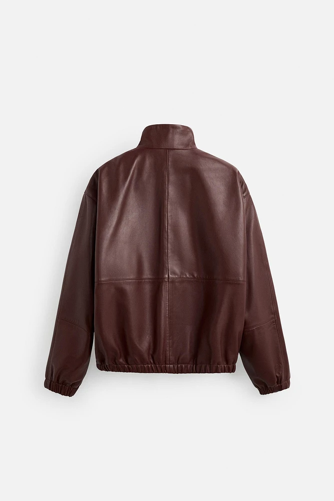 RELAXED FIT LEATHER JACKET