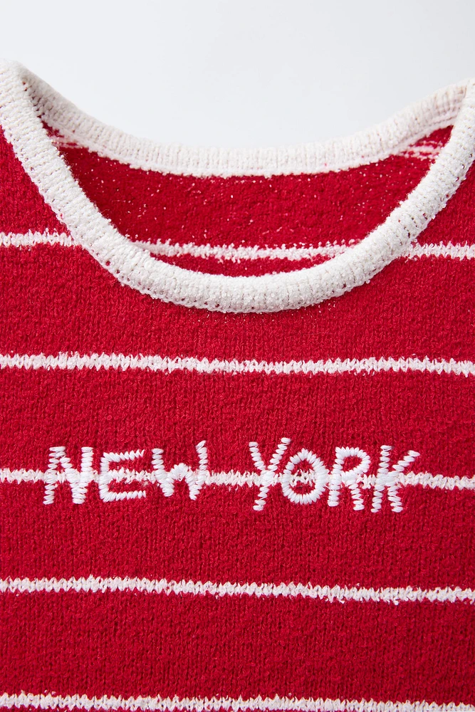 STRIPED TOWEL EFFECT TOP