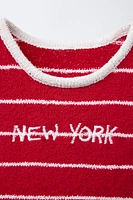 STRIPED TOWEL EFFECT TOP