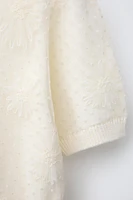 FLORAL TULLE KNIT TOP
