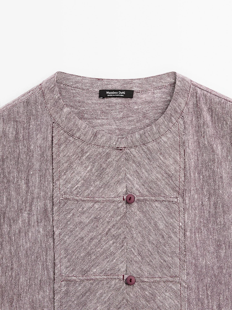 Flowing blouse with bib detail