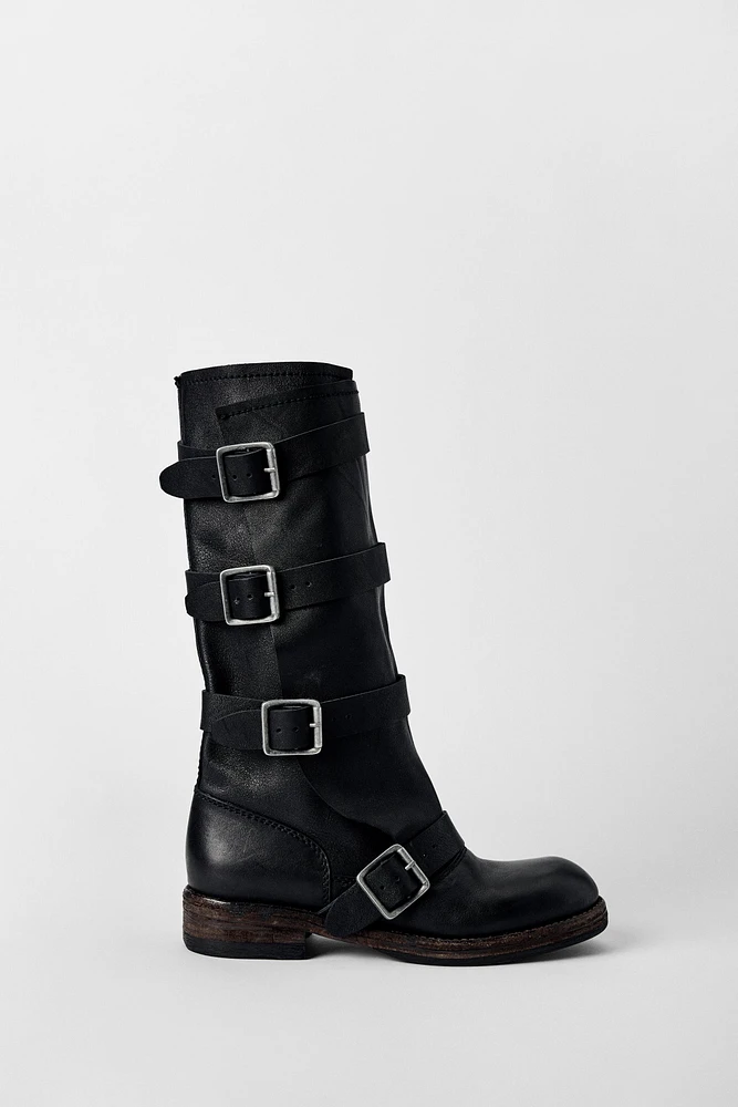 BOTTINES EN CUIR À BOUCLES KATE MOSS X ZARA