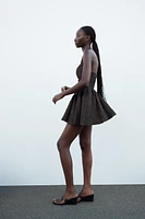 TEXTURED HALTER DRESS